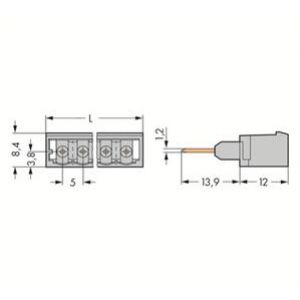 Wtyk MCS-MIDI Classic 10-biegunowy szary raster 5mm 231-170/003-000 /100szt./ WAGO (231-170/003-000)