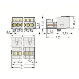 Wtyk MCS-MIDI Classic 12-biegunowy jasnoszary raster 5mm 721-612/018-000 /25szt./ WAGO (721-612/018-000)