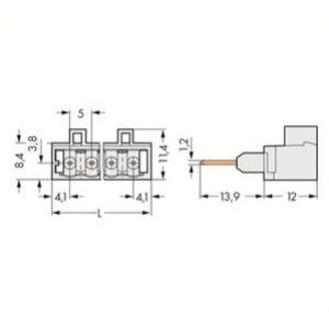 Wtyk MCS-MIDI Classic 12-biegunowy jasnoszary raster 5mm 721-172/003-000 /100szt./ WAGO (721-172/003-000)