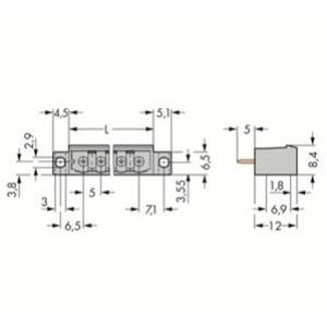 Wtyk MCS-MIDI Classic 14-biegunowy szary raster 5mm 231-144/040-000 /50szt./ WAGO (231-144/040-000)