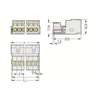 Wtyk MCS-MIDI Classic 4-biegunowy jasnoszary raster 5mm 721-604 /100szt./ WAGO (721-604)