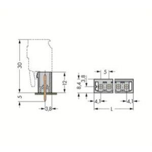 Wtyk MCS-MIDI Classic 6-biegunowy szary raster 5mm 231-136/001-000 /100szt./ WAGO (231-136/001-000)