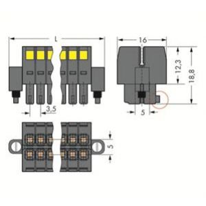 Gniazdo MCS-MINI Classic 24-biegunowy czarne raster 3,5mm 713-1112/107-000 /20szt./ WAGO (713-1112/107-000)