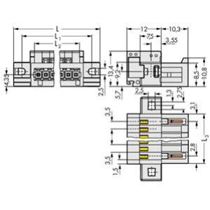 MCS-MINI Classic wtyk 2-biegunowy jasnoszary raster 3,5 mm (734-302/019-000)