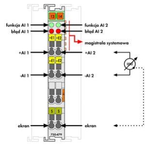 moduł 2AI +-10V DC wejścia różnicowe (750-479)