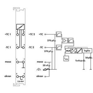 Moduł wejść analogowych 2AI do termopar 750-469 WAGO (750-469)