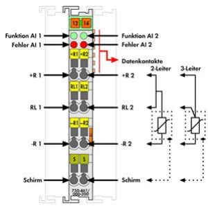 Moduł 2AI Pt 100/RTD 750-461/000-200 WAGO (750-461/000-200)