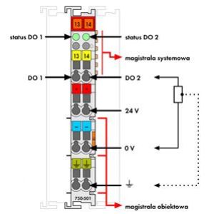 Moduł 2DO 24V DC 0,5A 750-501 WAGO (750-501)