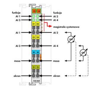 Moduł 4AI 0-10V DC wejścia niesymetryczne 750-468 WAGO (750-468)