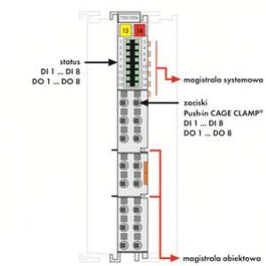 Moduł 8DI/8DO 24V DC 0,5A z zaciskiem CAGE CLAMPS 750-1506 WAGO (750-1506)