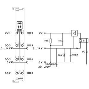 moduł 8DO 12V DC 1A (750-534)