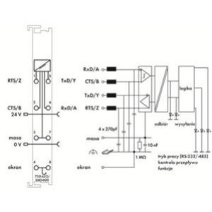 Moduł interfejsu szeregowego XTR RS-485, RS-422 lub RS-232 750-652/040-000 WAGO (750-652/040-000)