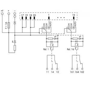 Moduł przekaźnikowy wyjściowy z 16 przekaźnikami 24V DC 1P 704-5044 WAGO (704-5044)