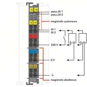 Moduł wejść dwustanowych XTR 2-kanałowy 220V DC 750-407/040-000 WAGO (750-407/040-000)