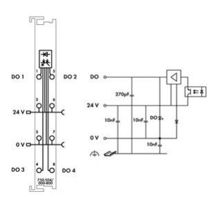 Moduł wyjść dwustanowych 4-kanałowy 24V DC 750-504/000-800 WAGO (750-504/000-800)