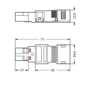 Obudowa wtyku z odciazeniem przewodow 770-112/041-000 /25szt./ WAGO (770-112/041-000)