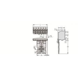 Gniazdo picoMAX raster 3,5mm 12-biegunowe z płytką uchwytową i suwakiem 2091-1112/002-000 /50szt./ WAGO (2091-1112/002-000)