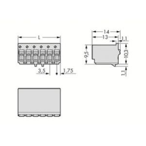 Gniazdo picoMAX raster 3,5mm 2-biegunowe 2091-1122 /200szt./ WAGO (2091-1122)