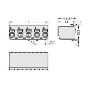 Gniazdo picoMAX raster 7,5mm 2-biegunowe 2092-3122 /100szt./ WAGO (2092-3122)