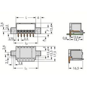 Wtyk picoMAX raster 3,5mm 2-biegunoweunowy z kątowymi pinami i uchwytami 2091-1422/005-000 /200szt./ WAGO (2091-1422/005-000)