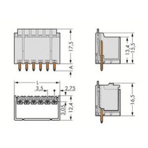 Wtyk picoMAX raster 3,5mm 2-biegunoweunowy z prostymi pinami lutowniczymi 2091-1402 /200szt./ WAGO (2091-1402)