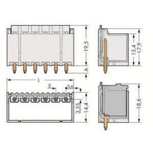 Wtyk picoMAX raster 5mm 8-biegunoweunowy z prostymi pinami lutowniczymi 2092-1408 /100szt./ WAGO (2092-1408)