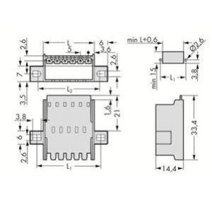 Wtyk picoMAX raster 5mm 4-biegunowy przepustowy z uchwytami montażowymi 2092-1634/024-000 /50szt./ WAGO (2092-1634/024-000)