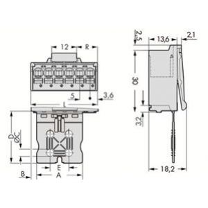 Wtyk picoMAX raster 5mm 4-biegunowy z płytką uchwytową 2092-1504/002-000 /50szt./ WAGO (2092-1504/002-000)