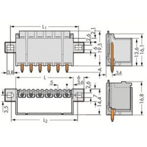 Wtyk picoMAX raster 5mm 4-biegunowy z prostymi pinami i uchwytami 2092-1404/005-000 /200szt./ WAGO (2092-1404/005-000)