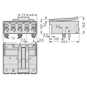 Wtyk picoMAX raster 7,5mm 5-biegunoweunowy ze stopkami zatrzaskowymi 2092-3525/020-000 /50szt./ WAGO (2092-3525/020-000)