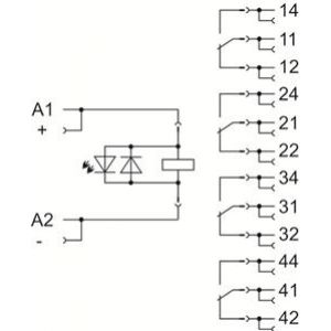Podstawka z wtykanym przekaźnikiem przemysłowym 110V DC 4p 858-392 /5szt./ WAGO (858-392)