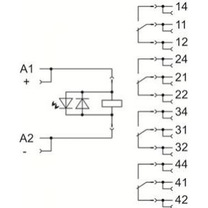 Podstawka z wtykanym przekaźnikiem przemysłowym 220V DC 4p 858-391 /5szt./ WAGO (858-391)