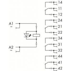 Podstawka z wtykanym przekaźnikiem przemysłowym 24V AC 4p 858-514 /5szt./ WAGO (858-514)