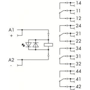 Podstawka z wtykanym przekaźnikiem przemysłowym 48V DC 4p 858-305 /5szt./ WAGO (858-305)