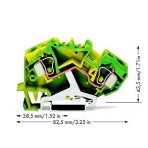 Złączka TOPJOB 2-przewodowa 10mm2 PE żółto-zielona 784-607 /25szt./ WAGO (784-607)