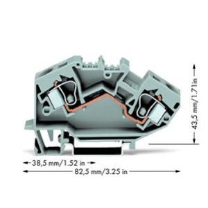 Złączka TOPJOB 2-przewodowa 10mm2 szara 784-601 /25szt./ WAGO (784-601)