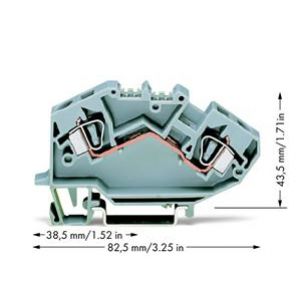 Złączka szynowa PE 2-przewodowa 6mm2 szara 782-601 TOPJOB /25szt./ WAGO (782-601)