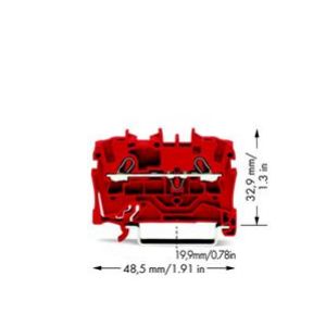 Złączka szynowa 2-przewodowa 2,5mm2 czerwona 2002-1203 TOPJOBS WAGO (2002-1203)