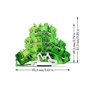 Złączka szynowa 3-piętrowa 2,5mm2 żółto-zielona 2002-3207 TOPJOBS WAGO (2002-3207)