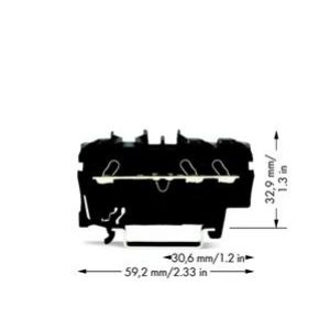 Złączka szynowa 3-przewodowa 2,5mm2 czarna 2002-1305 TOPJOBS WAGO (2002-1305)