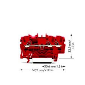 Złączka szynowa 3-przewodowa 2,5mm2 czerwona TOPJOBS 2002-1303 WAGO (2002-1303)
