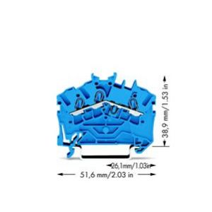 Złączka szynowa 3-przewodowa 2,5mm2 niebieska 2002-6304 TOPJOBS WAGO (2002-6304)