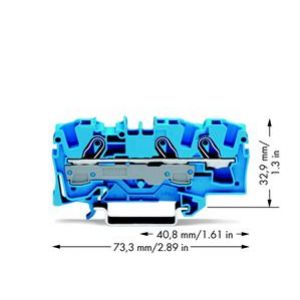 Złączka szynowa 3-przewodowa 6mm2 niebieska 2006-1304 TOPJOBS WAGO (2006-1304)