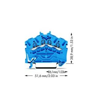 Złączka szynowa 4-przewodowa 2,5mm2 niebieska 2002-6404 TOPJOBS WAGO (2002-6404)