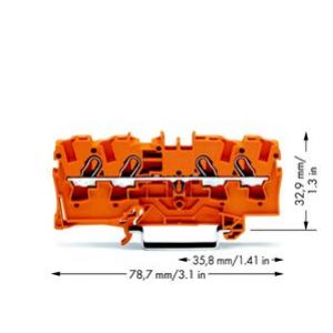 Złączka 4-przewodowa 4mm2 pomarańczowa TOPJOBS 2004-1402 /50szt./ WAGO (2004-1402)