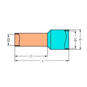 Końcówka tulejkowa izolowana 0,75mm2 szara 216-222 /1000szt./ WAGO (216-222)