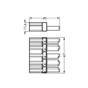 Element sprzęgający 5-torowy WINSTA 770-655 /100szt./ WAGO (770-655)