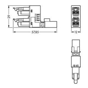 Rozgałęźnik typu h 2-torowy biały WINSTA MINI 890-1686 /50szt./ WAGO (890-1686)