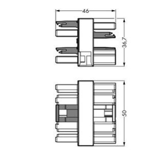 Rozgałęźnik 5-torowy 1x wtyk / 3x gniazdo biały WINSTA 770-659 /25szt./ WAGO (770-659)