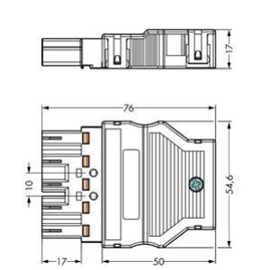 Wtyk z obudową 5P 400V 25A czarne 770-115 WINSTA /25szt./ WAGO (770-115)